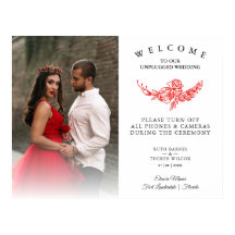 Rote Rosen Garland Hochzeit Unplugged Zeremonie