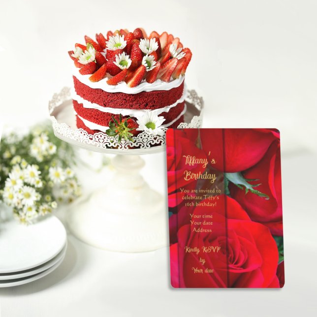 Rote Rosen Geburtstagskarte Dankeskarte (Von Creator hochgeladen)