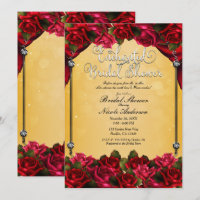 Rote Rosen Gelb und Gold Brautparty