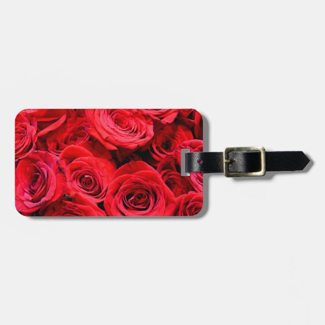 Rote Rosen Gepäckanhänger (Vorderseite horizontal)