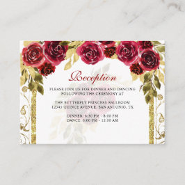 Rote Rosen Gold Arch Quinceñera Einschließen Begleitkarte