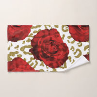 Rote Rosen Gold Cheetah Leopard Tierwerbung