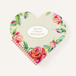 Rote Rosen Gold Wedding Brautparty Gedächtnis Notizbuch
