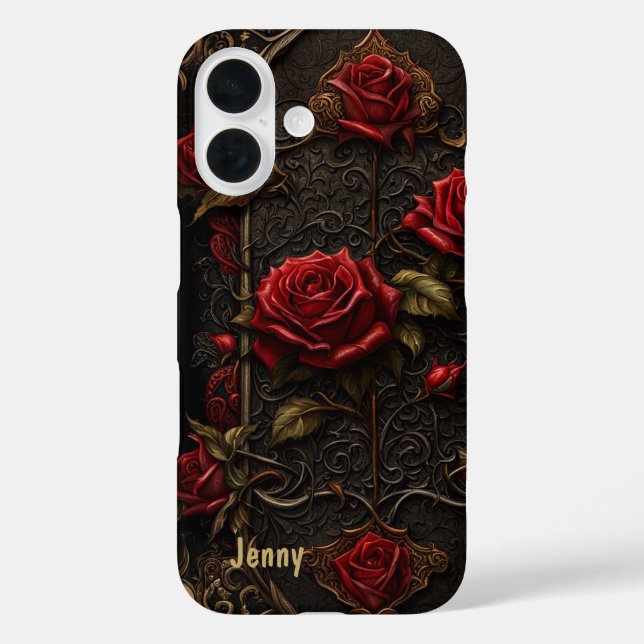 Rote Rosen Goth Gothic Look iPhone Case Cover (Rückseite)