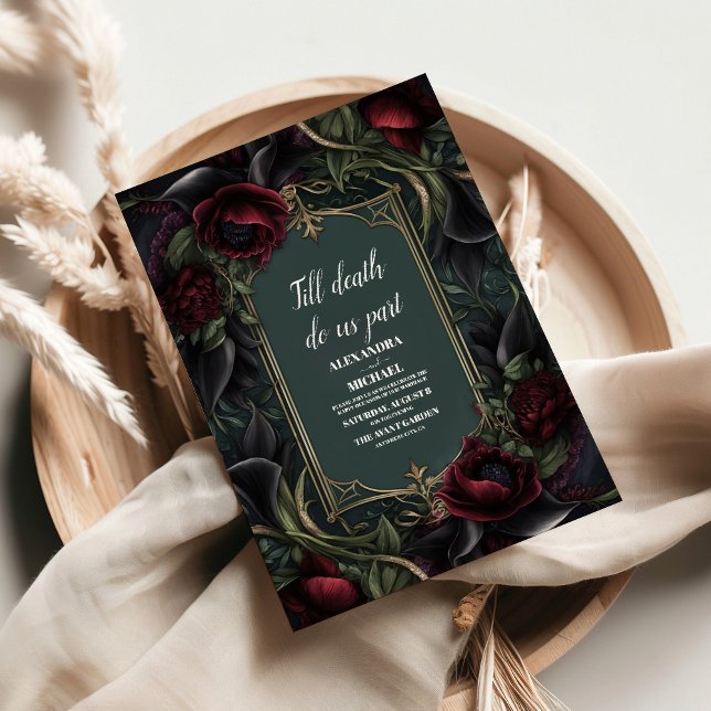 Rote Rosen Gothic Halloween Hochzeit Einladung (Von Creator hochgeladen)