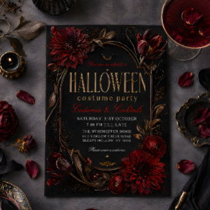 Rote Rosen Gothic Halloween-Kostüm Party-Einladung Einladung