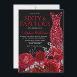 Rote Rosen & Gown Black 60. Geburtstagsparty Einladung<br><div class="desc">Rote Rosen & Gown Black 60. Geburtstagsparty Einladung Siehe Matching Kollektion in Nest und Nest Store Vielen Dank</div>