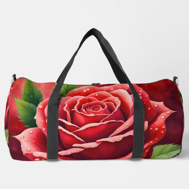 Rote Rosen Große Duffel-Tasche Duffle Bag (Vorderseite)