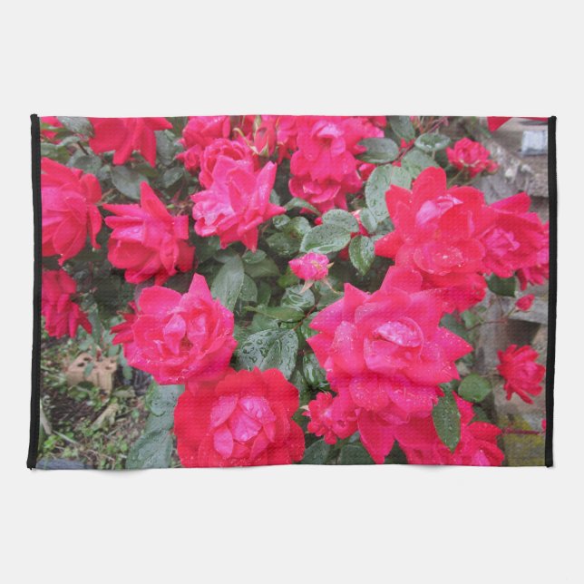 ROTE ROSEN Handtuch (Horizontal)