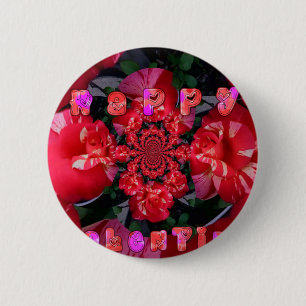 Rote Rosen "Happy Valentine" Kunst, Dichtung und M Button