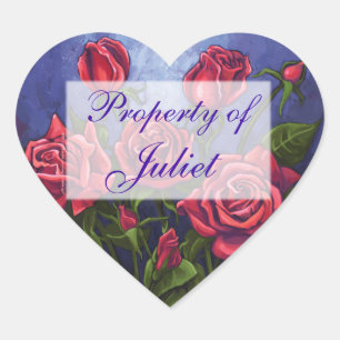 Rote Rosen Heart Book Stickers
