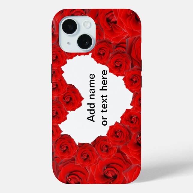 Rote Rosen Herz. Name oder Text hinzufügen Case-Mate iPhone Hülle (Rückseite)