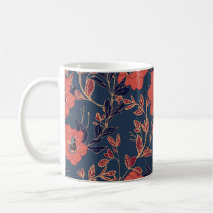 Rote Rosen Hintergrundbeleuchtung Kaffeetasse