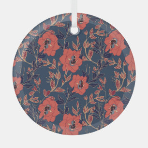 Rote Rosen Hintergrundbeleuchtung Ornament Aus Glas
