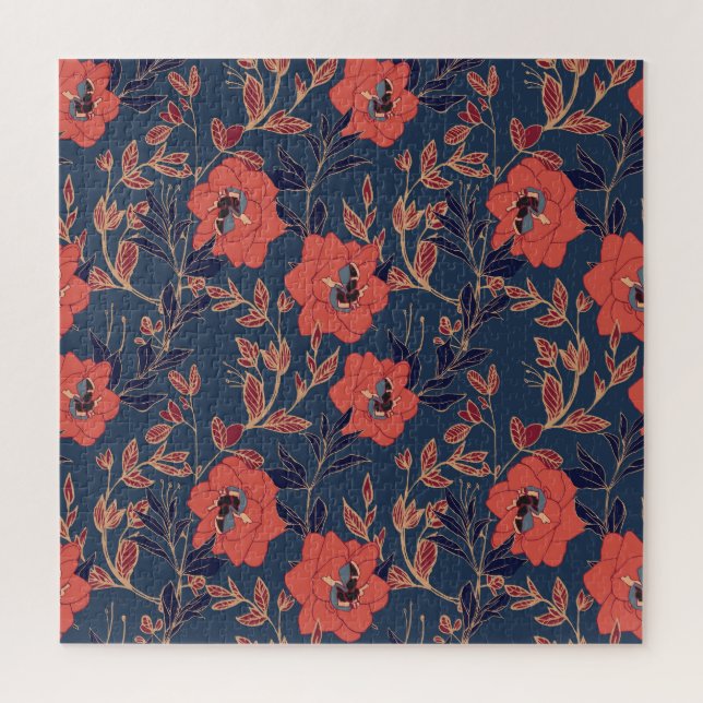 Rote Rosen Hintergrundbeleuchtung Puzzle (Vertikal)
