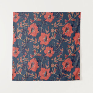 Rote Rosen Hintergrundbeleuchtung Wandteppich