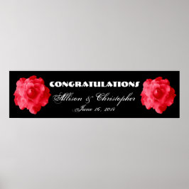 Rote Rosen Hochzeit- oder Verlobung-Banner Poster