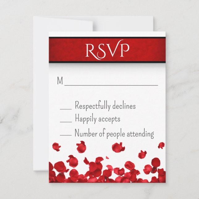 Rote Rosen Hochzeit RSVP Karte (Vorderseite)