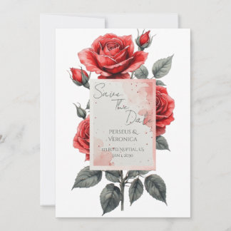 Rote Rosen Hochzeits-Einladung Einladung