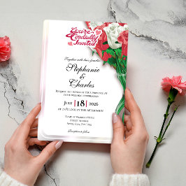 Rote Rosen Hochzeits-Einladung - Rote Buchstaben 2 Einladung