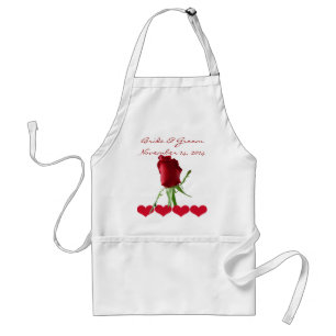Rote Rosen Hochzeits-Schürzen Schürze