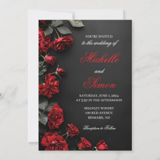 Rote Rosen Hochzeitseinladung Einladung