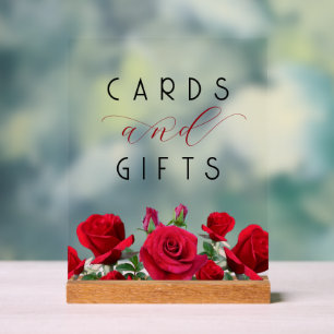 Rote Rosen Hochzeitsempfang Karten n Geschenke Tis Acrylschild