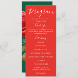 Rote Rosen Hochzeitsprogramme Menükarte