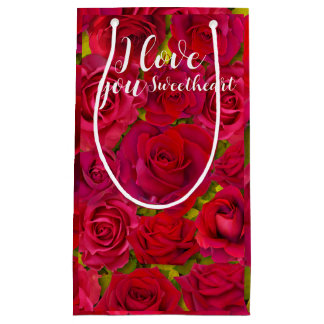 Rote Rosen Ich liebe dich Name Kleine Geschenktüte