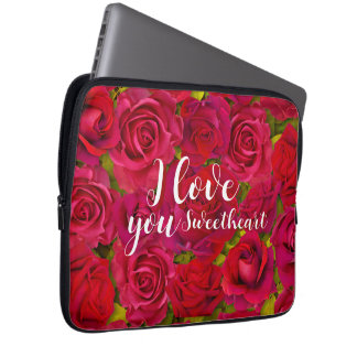 Rote Rosen Ich liebe dich Name Laptopschutzhülle