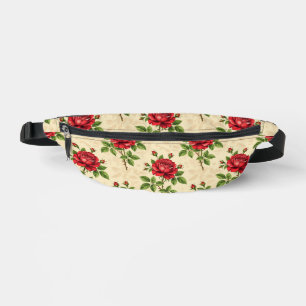 Rote Rosen im Vintage-Muster Bauchtasche