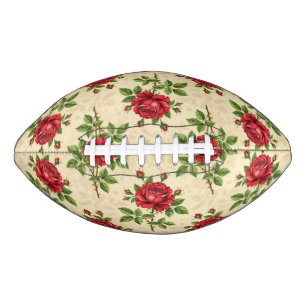 Rote Rosen im Vintage-Muster Football