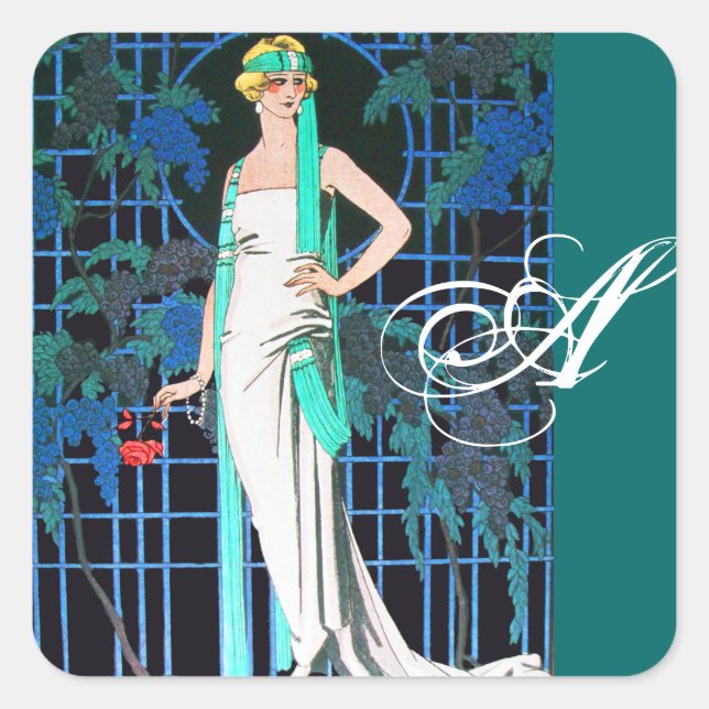 ROTE ROSEN IN DER NACHT, SCHÖNHEITSMOGRAMM QUADRATISCHER AUFKLEBER (Vorderseite)