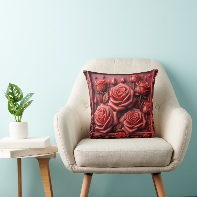 "Rote Rosen in Wachsdesign" Kissen (Stuhl )