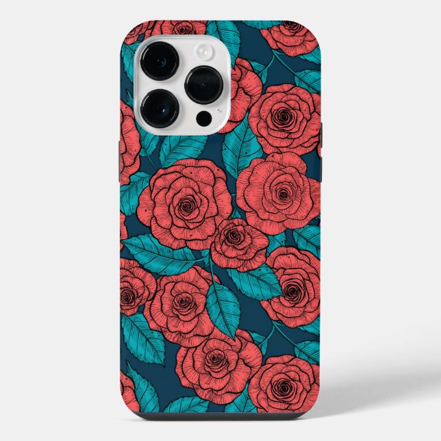 Rote Rosen iPhone Hülle (Rückseite)