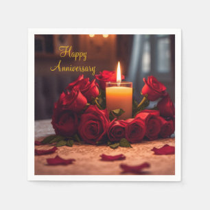 Rote Rosen Jahrestag Serviette