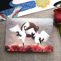Rote Rosen, japanische Tanzkrane, Hochzeit