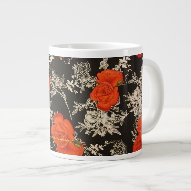 Rote Rosen Jumbo-Tasse (Vorderseite Rechts)