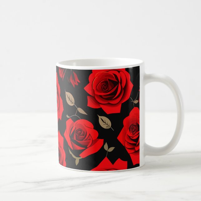 Rote Rosen Kaffeetasse (Rechts)