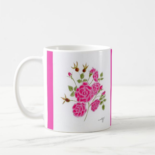 Rote Rosen Kaffeetasse (Links)
