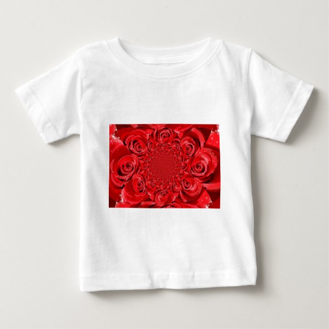 Rote Rosen Kaleidoskop: Happy Valentine's Day Art Baby T-shirt (Vorderseite)