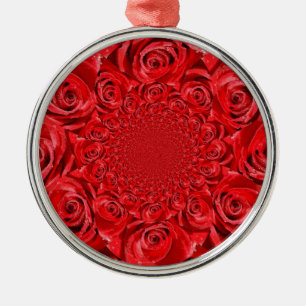 Rote Rosen Kaleidoskop: Happy Valentine's Day Art Ornament Aus Metall
