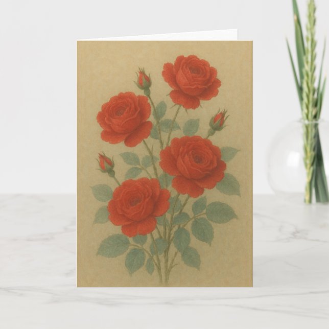 Rote Rosen Karte (Vorderseite)