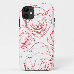 Rote Rosen Konturen iPhone 11 Hülle