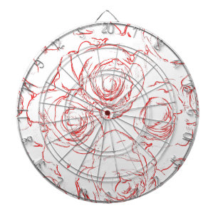 Rote Rosen Konturen Dartscheibe