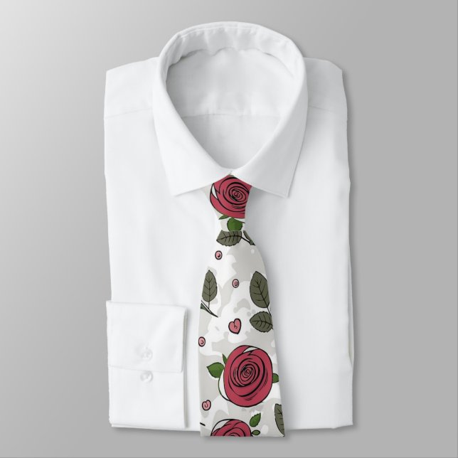 Rote Rosen  Krawatte (Gebunden)