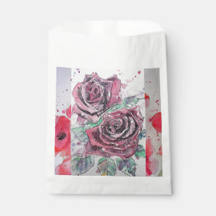 Rote Rosen Kunst Blumen Blumen Party Favor Tüten Geschenktütchen