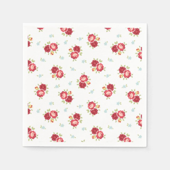 Rote Rosen Länder Niedlich und Hübsch Serviette (Vorderseite)