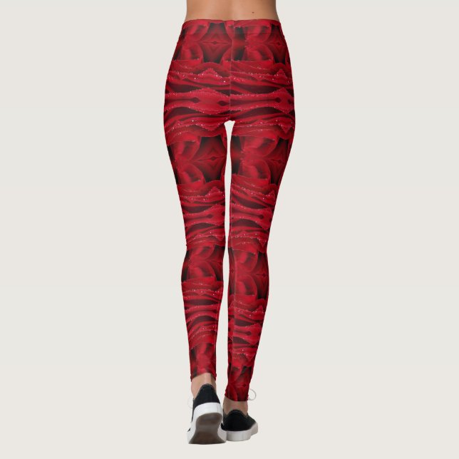 rote Rosen Leggings (Rückseite)