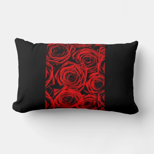 Rote Rosen Lendenkissen (Vorderseite)